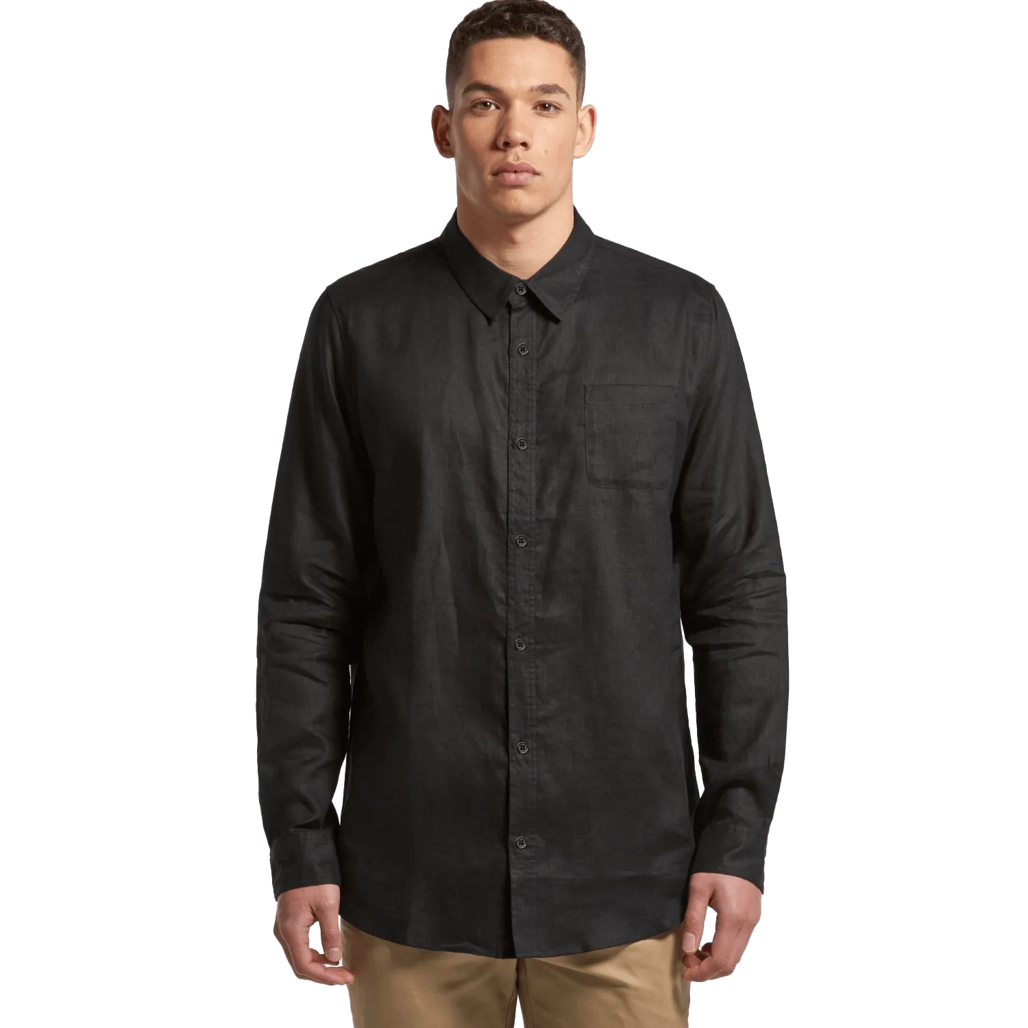 Mens Linen Short Sleeve Shirt Model image