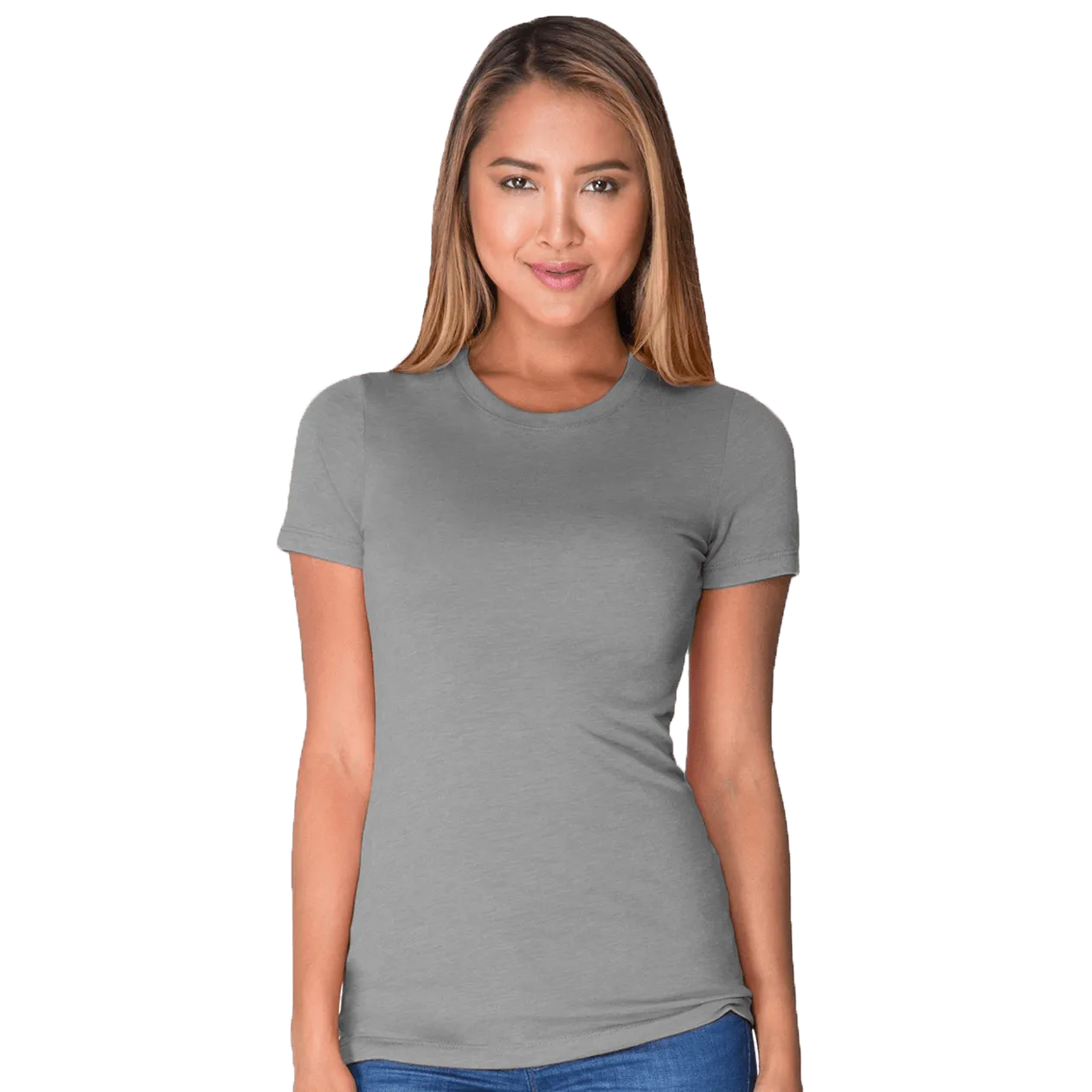 Womens Tri Blend Crew T-Shirt Model image