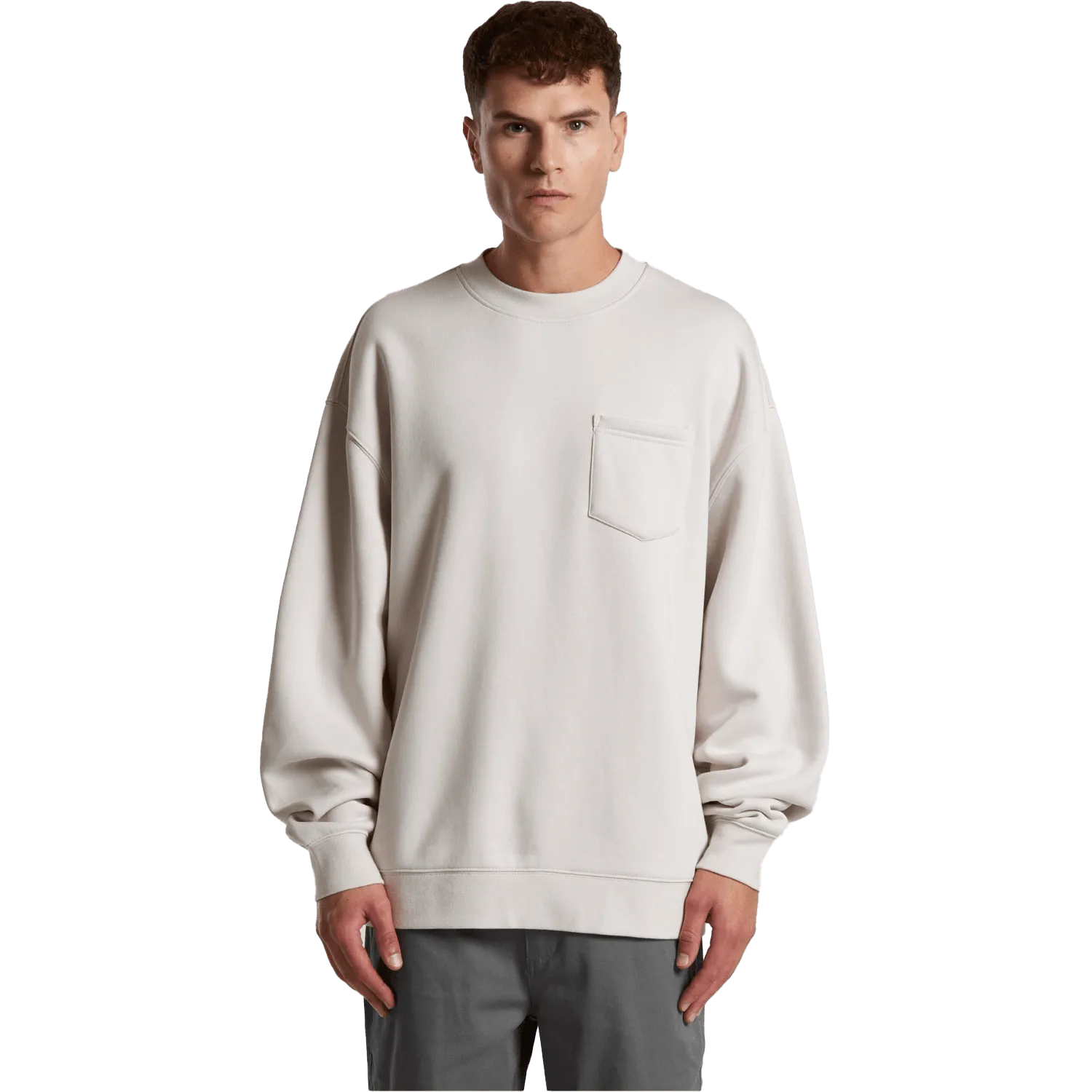 Mens Relax Pocket Crew Sweatshirt Model image