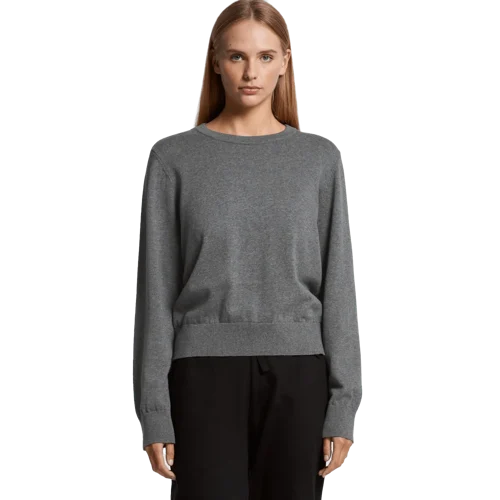 Womens Knit Crew Sweatshirt Model image