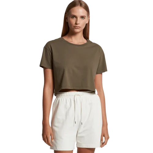 Womens Faded Crop T-Shirt Model image