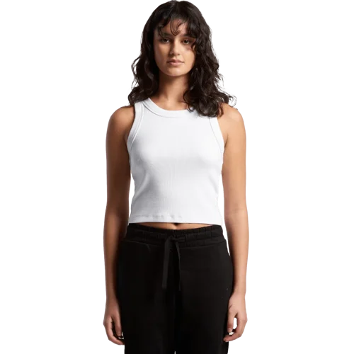 Womens Organic Rib Crop Tank Model image