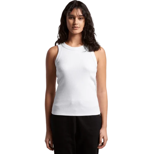 Womens Organic Rib Tank Model image