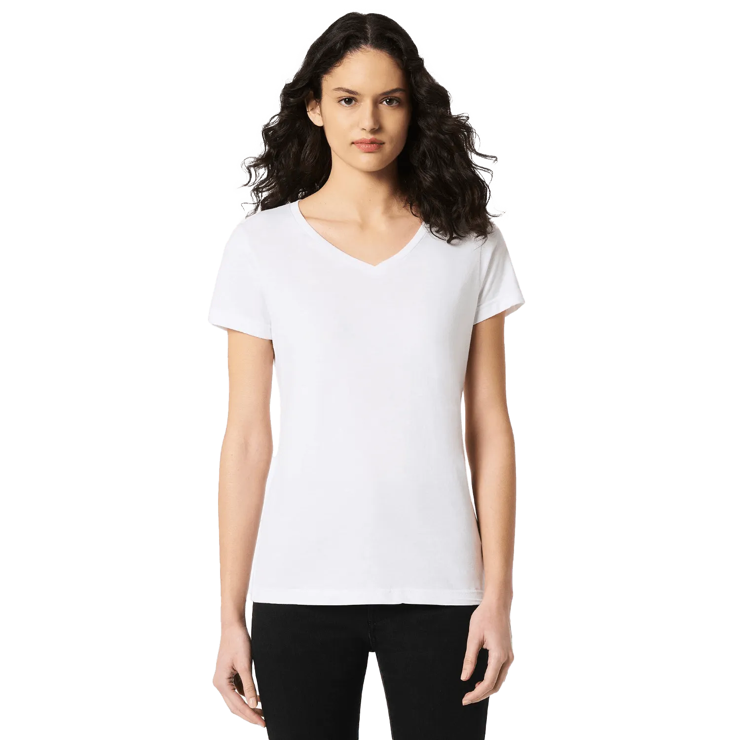 Softstyle Womens V-Neck T-Shirt Model image