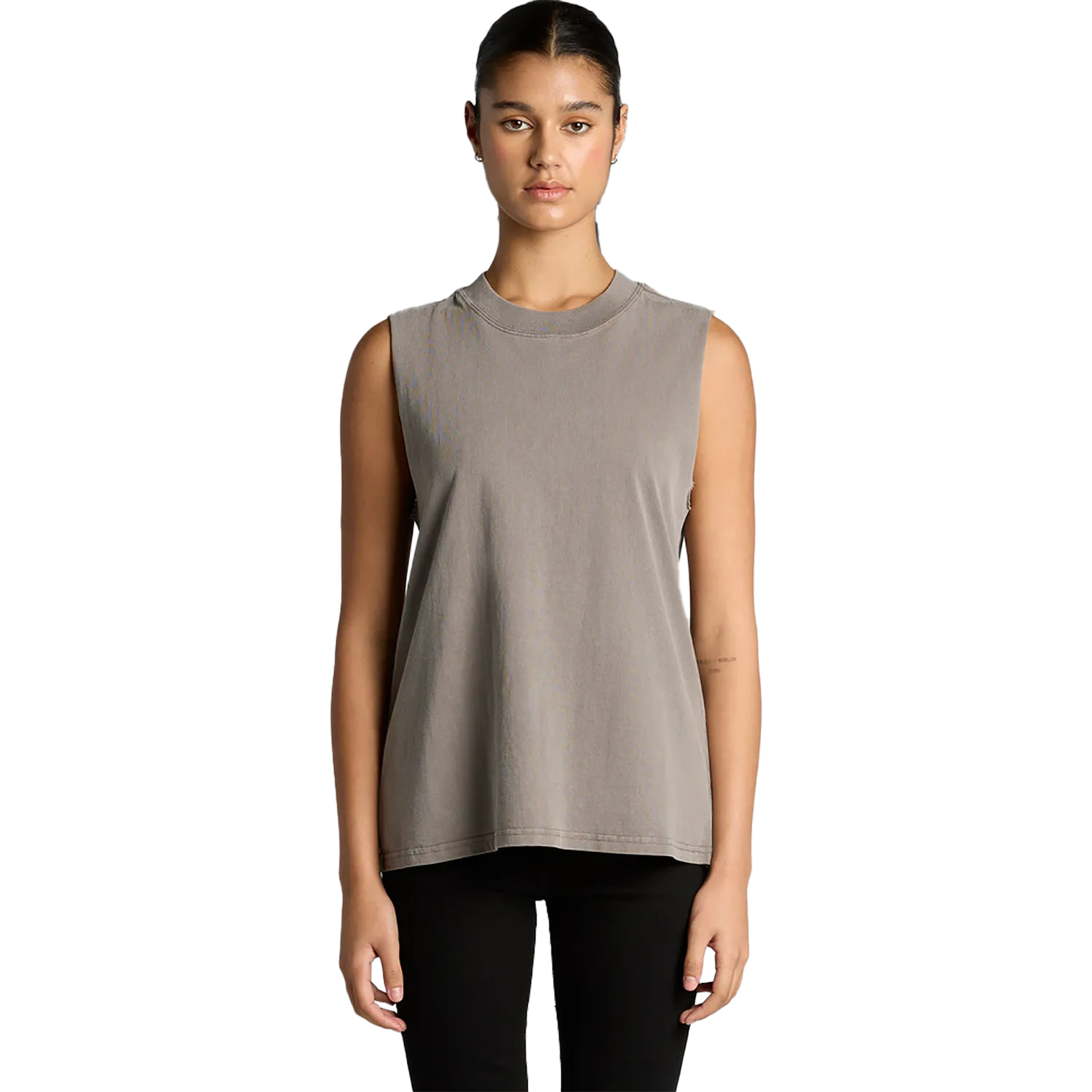 Womens Heavy Faded Tank Model image