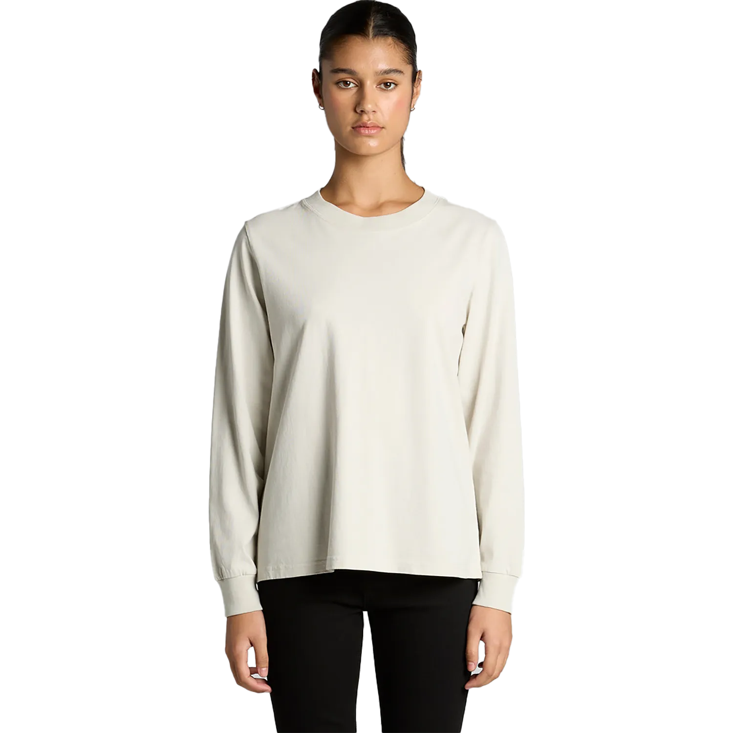 Womens Heavy Faded Long Sleeve Tee Model image