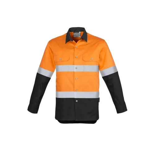 Mens Hi Vis Spliced Industrial Shirt Model image
