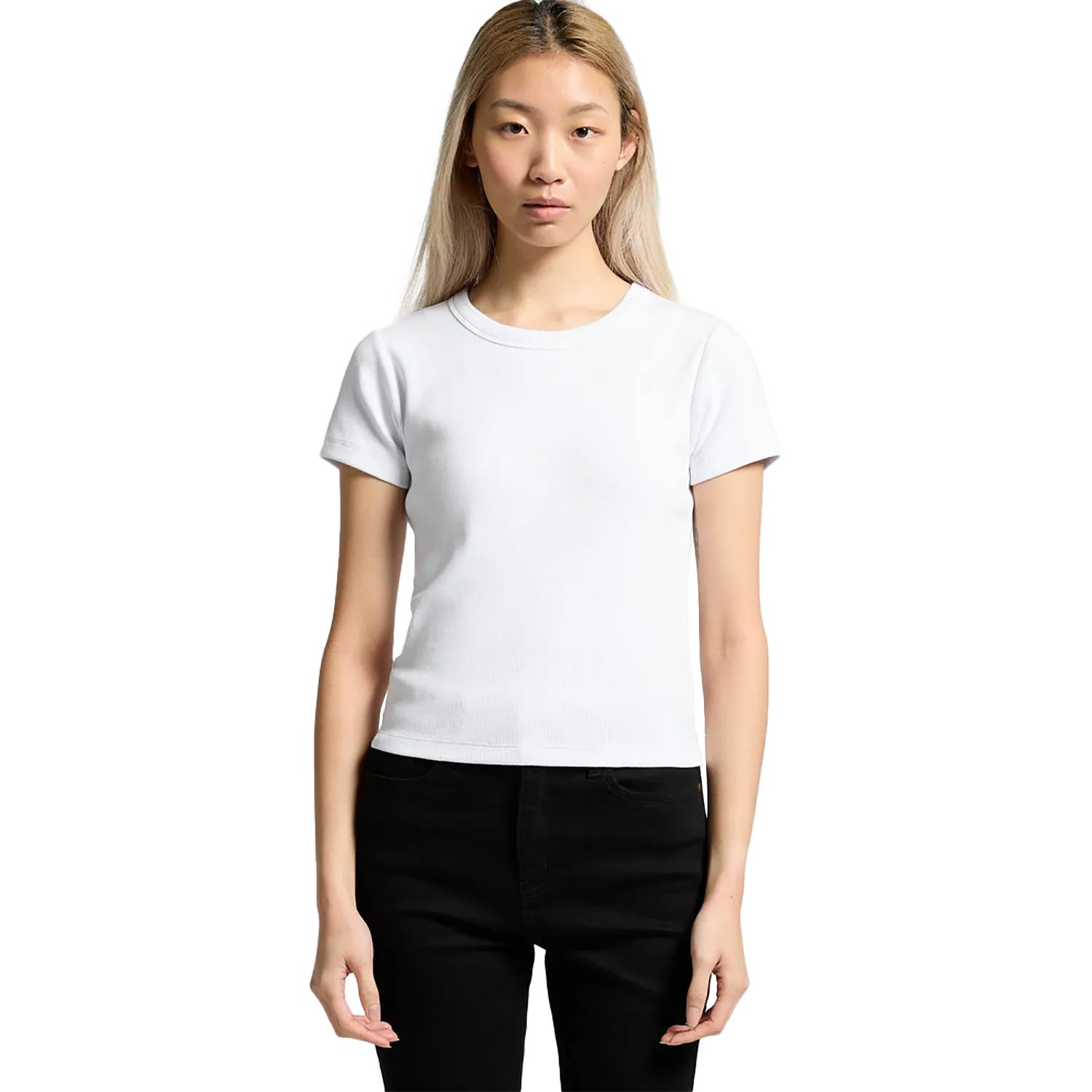 Womens Organic Rib Tee Model image