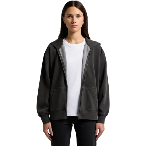 Womens Relax Faded Zip Hood Model image