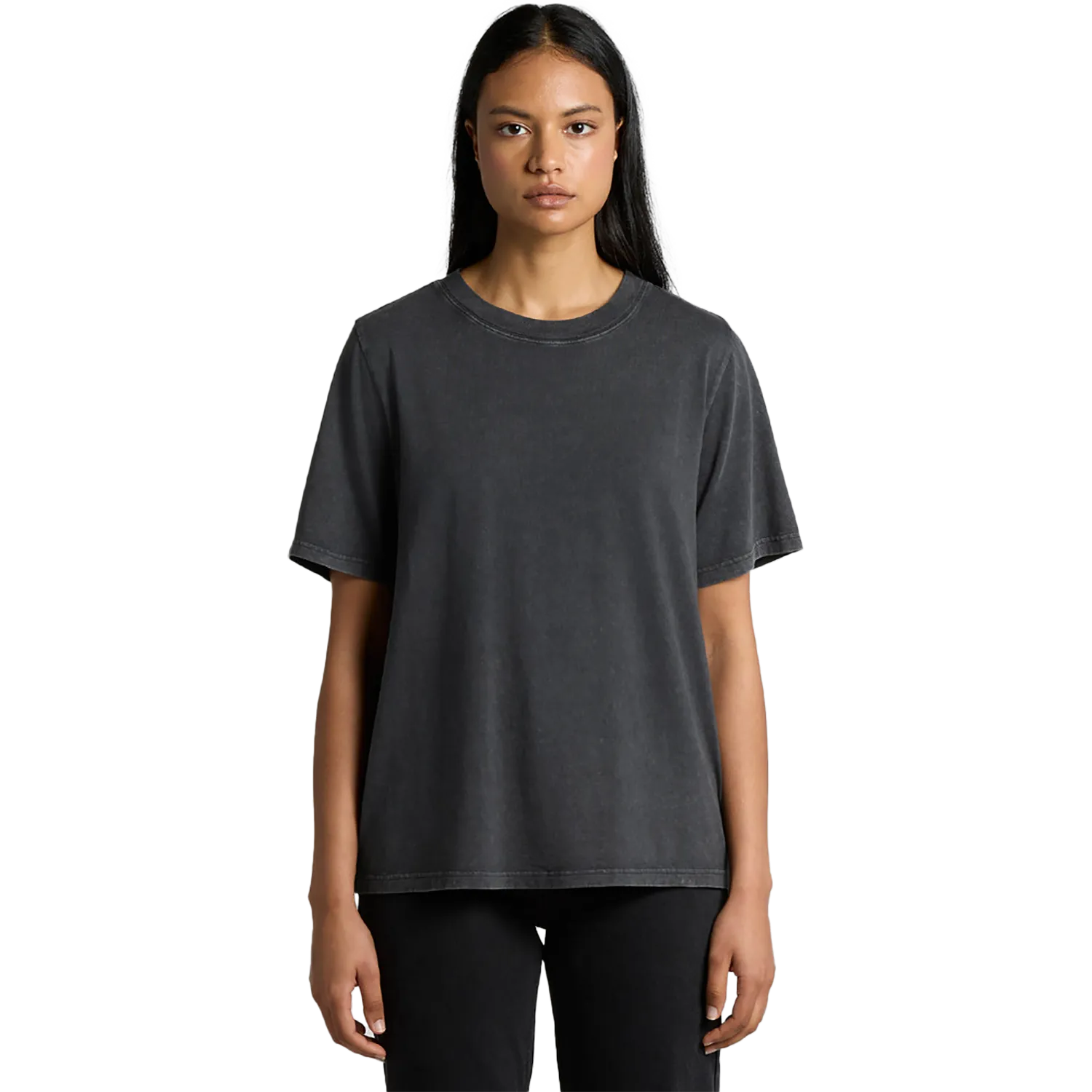 Womens Stone Wash Heavy Tee Model image
