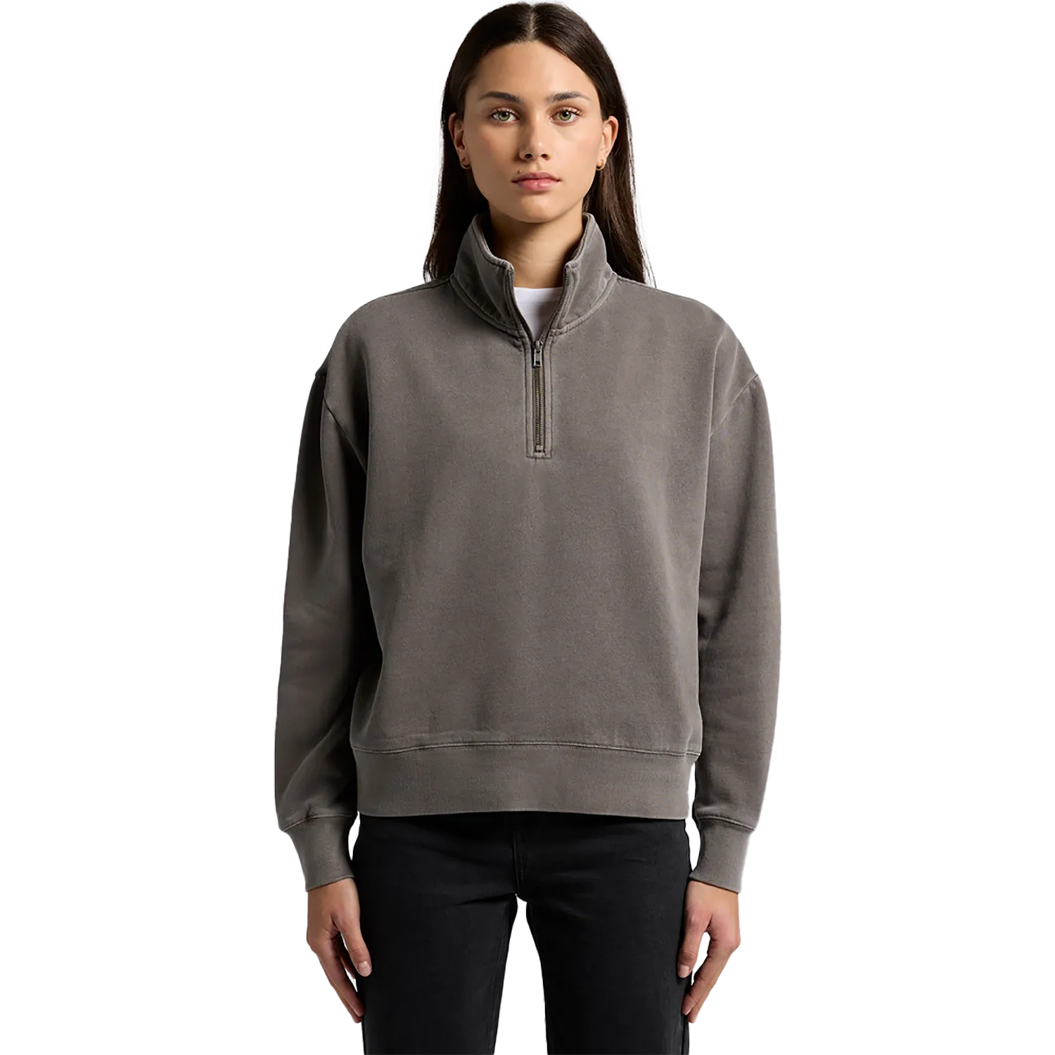 Womens Relax Faded Half Zip Model image