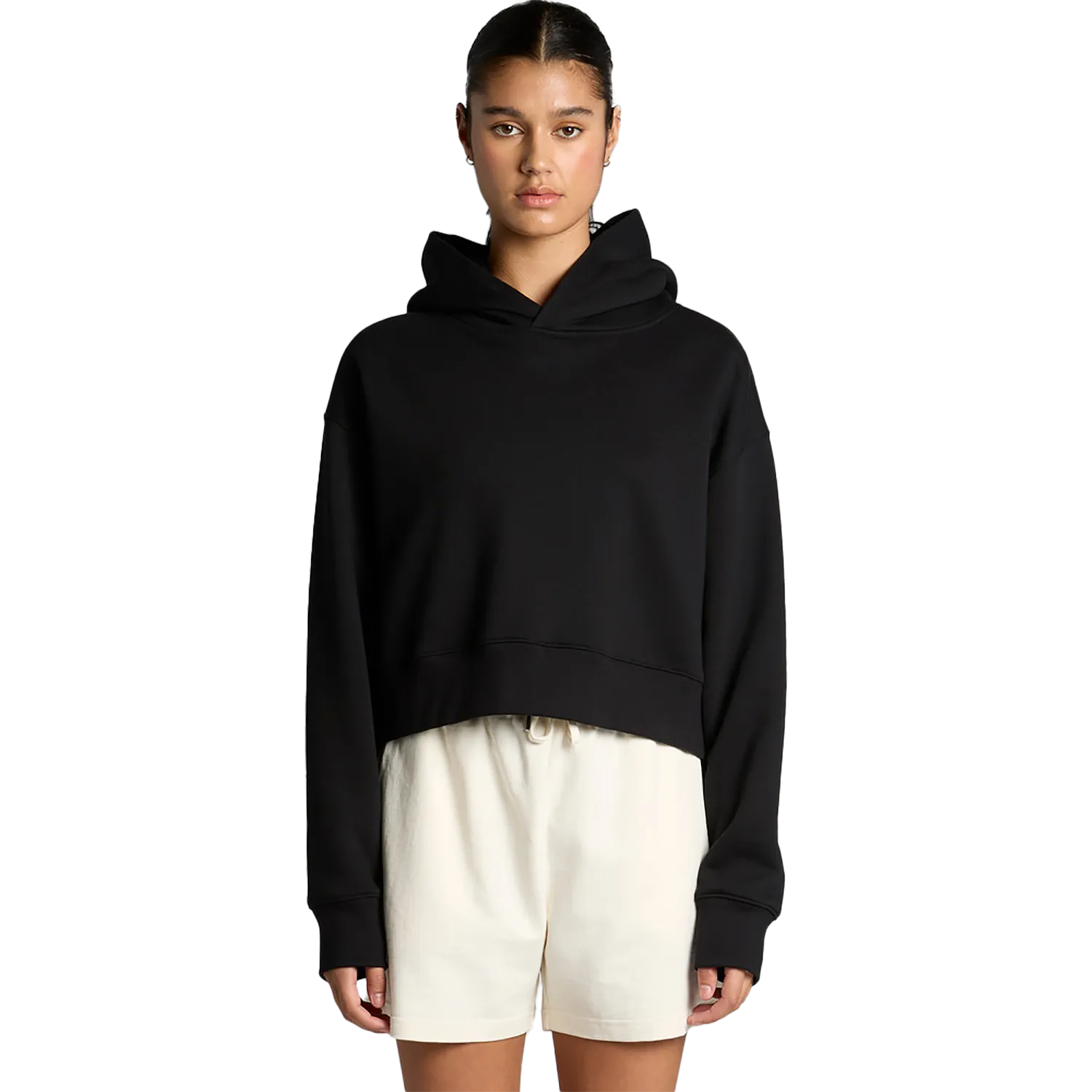 Womens Relax Crop Hood Model image