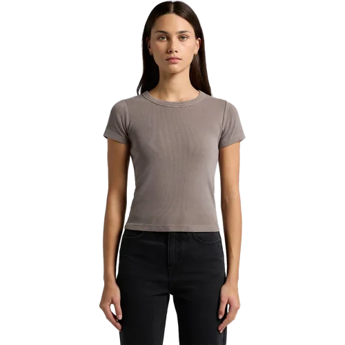 Womens Faded Organic Rib Tee Model image