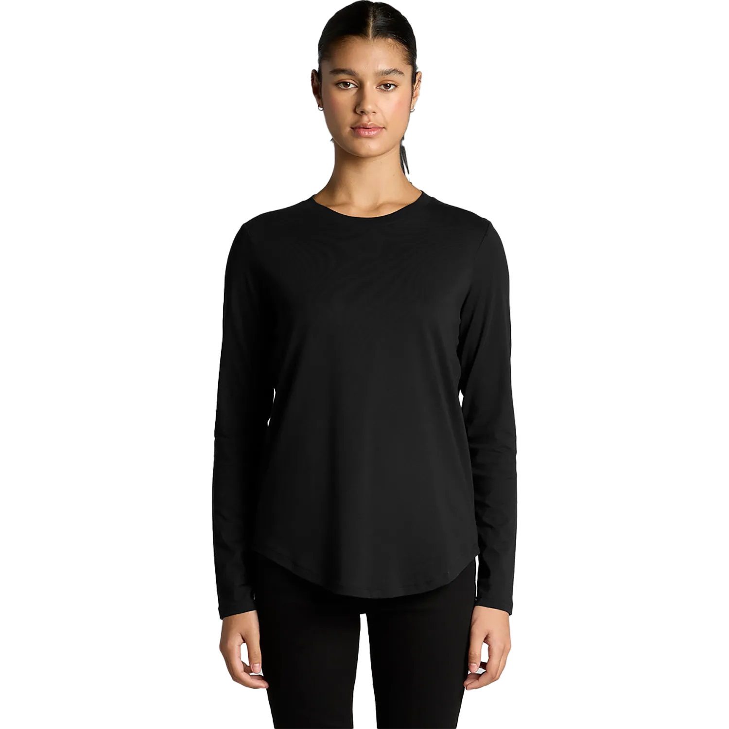 Womens Maple Curve Long Sleeve Tee Model image