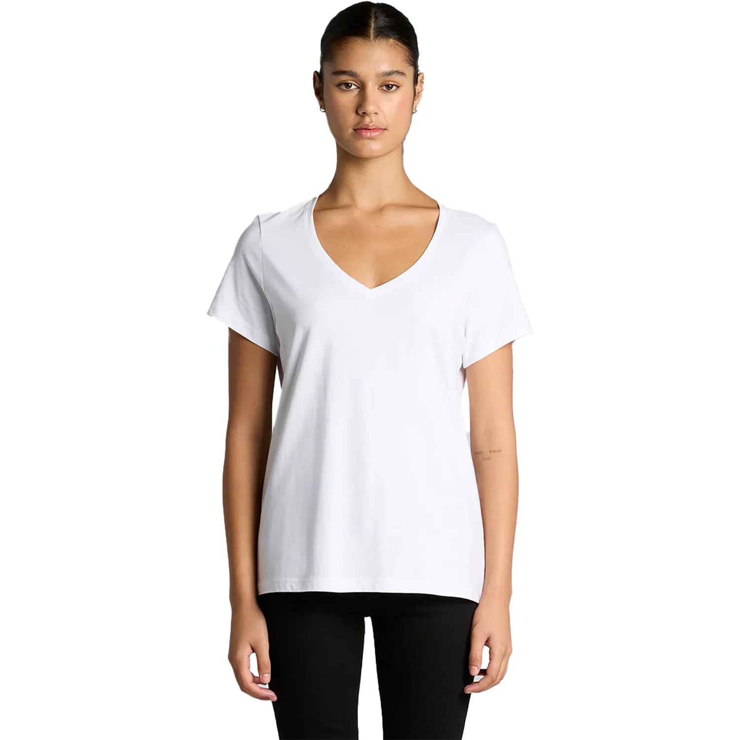 Womens Maple V Neck Tee Model image