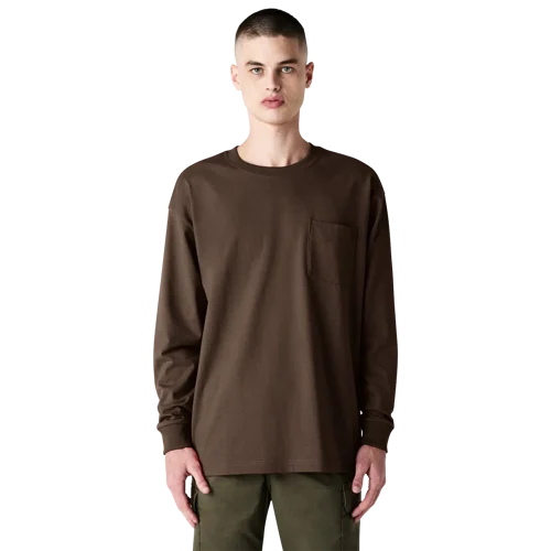 Super Heavyweight Oversized Long Sleeve T-Shirt with Pocket Model image