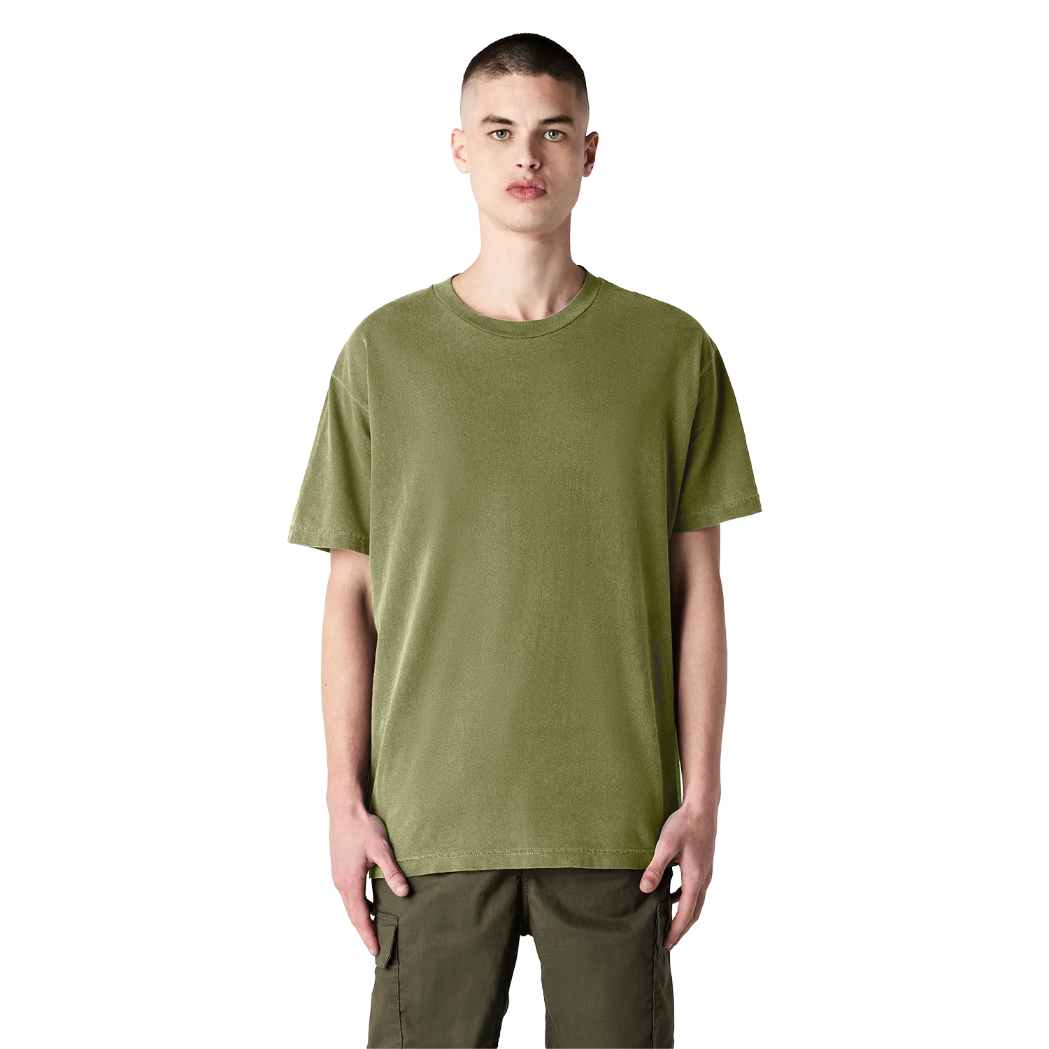 Heavyweight Cotton Unisex Garment Dyed T-Shirt Model image