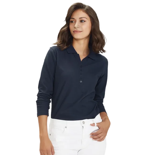 Womens Crew Long Sleeve Polo Model image