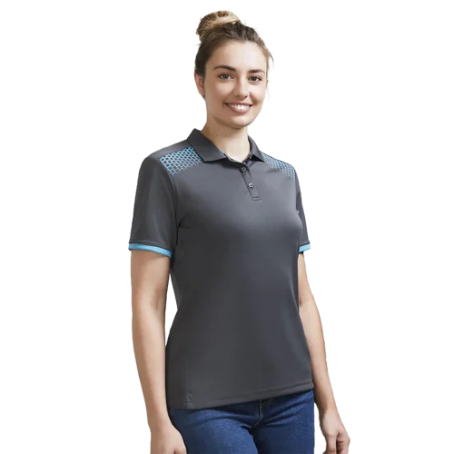 Womens Galaxy Short Sleeve Polo Model image