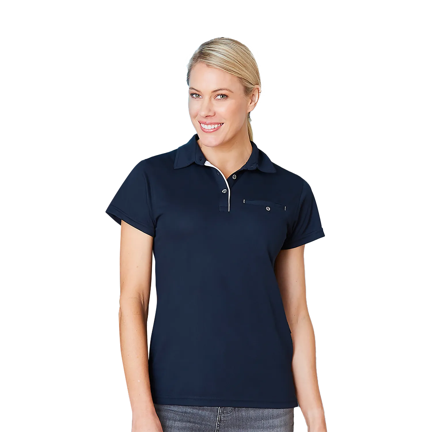 Boston Womens Short Sleeve Polos Model image