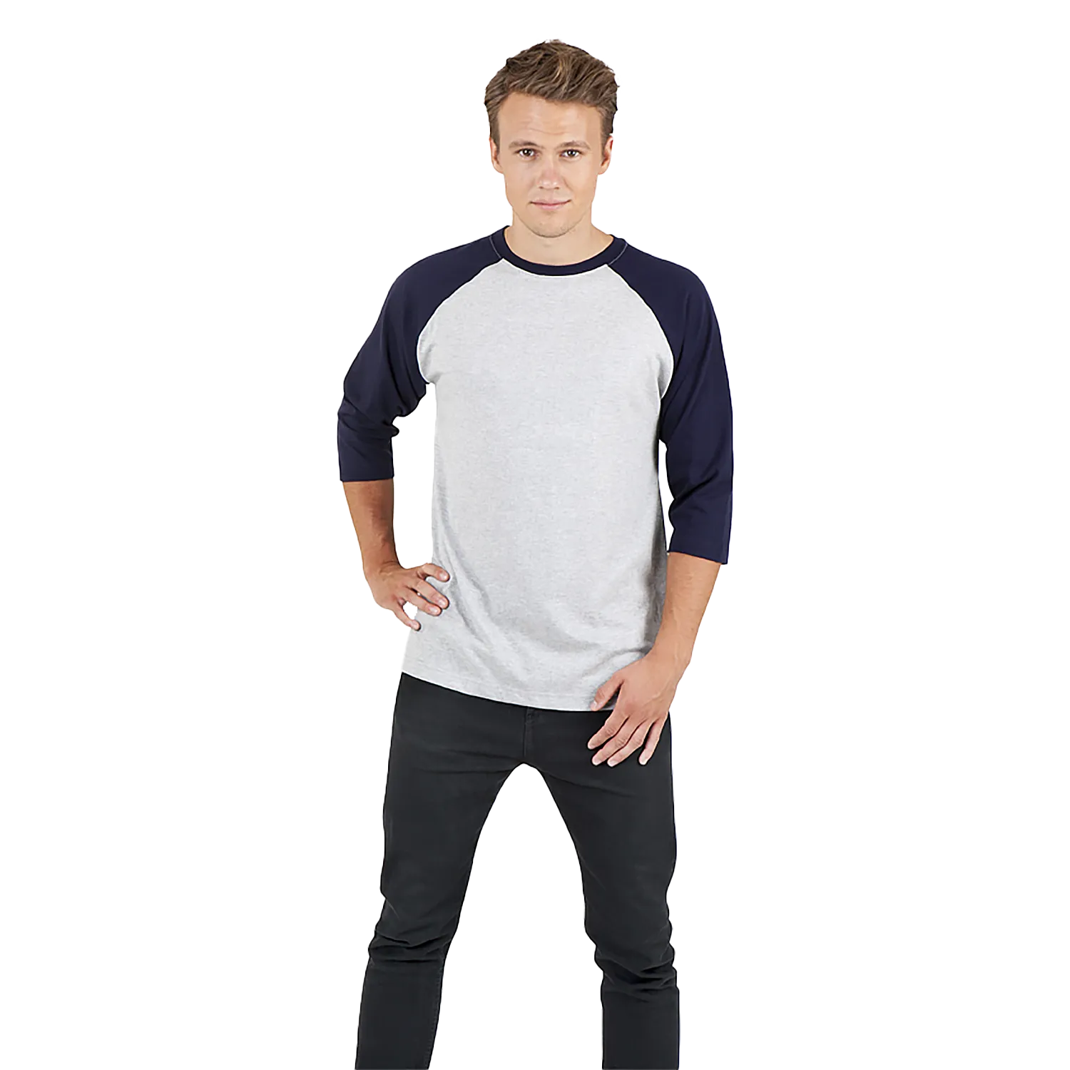 Men's 3/4 Sleeve Raglan Tees Model image