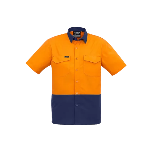 Mens Rugged Cooling Hi Vis Short Sleeve Shirt Model image