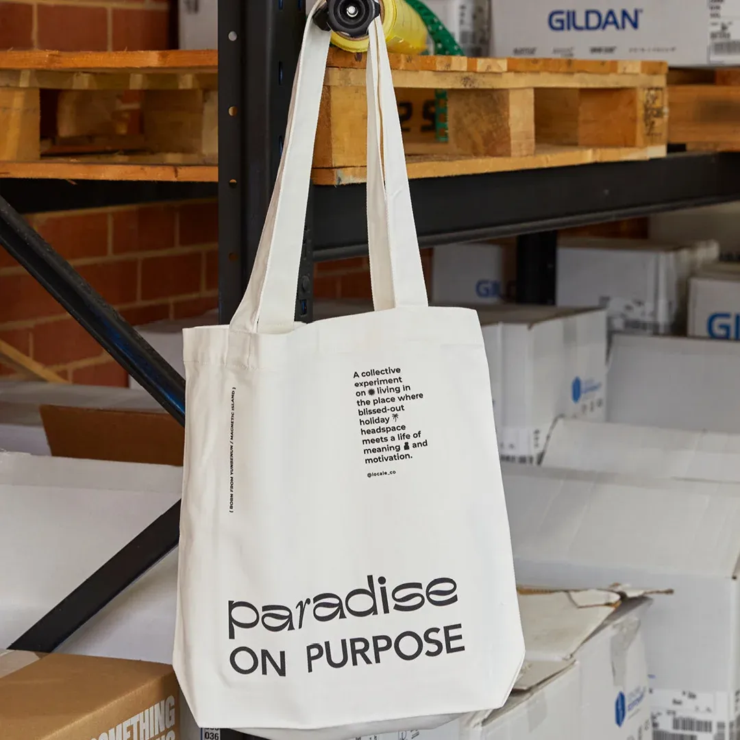 A The Print Bar bulk order packaging box sits atop a shipping crate at the Melbourne wearhouse
